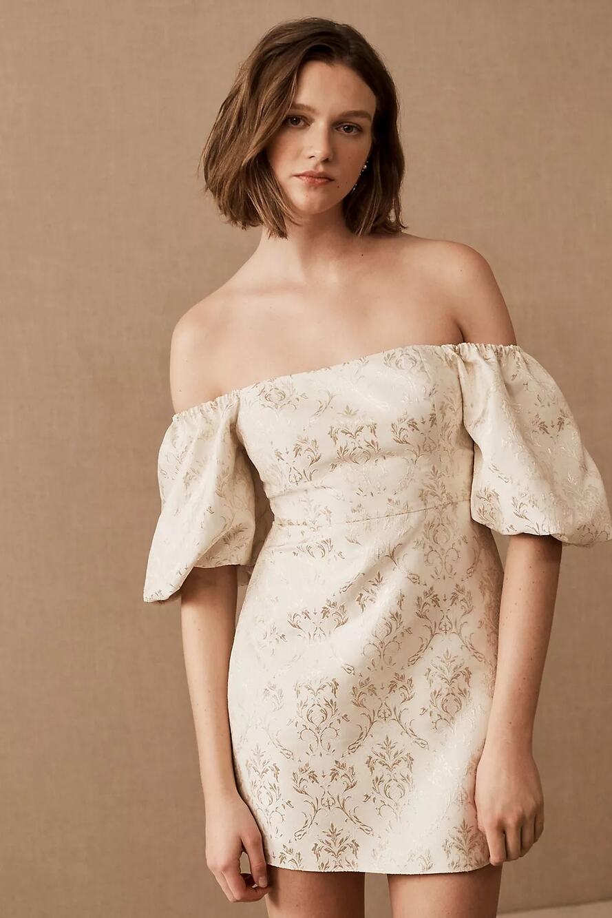 New Anthropologie BHLDN Sachin & Babi Kendal Dress $248 SIZE 12 Ivory & Gold